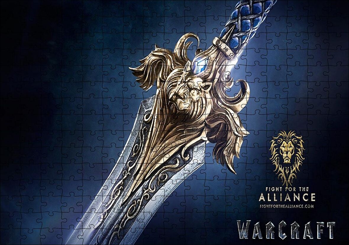 Cakapuzzle  Warcraft Kılıç Yakın Çekim Puzzle Yapboz MDF Ahşap