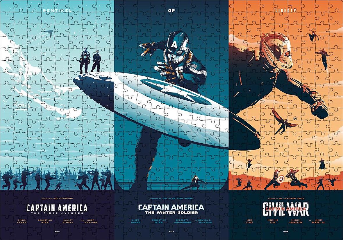 Cakapuzzle Captain America Üçlemesi Puzzle Yapboz MDF Ahşap