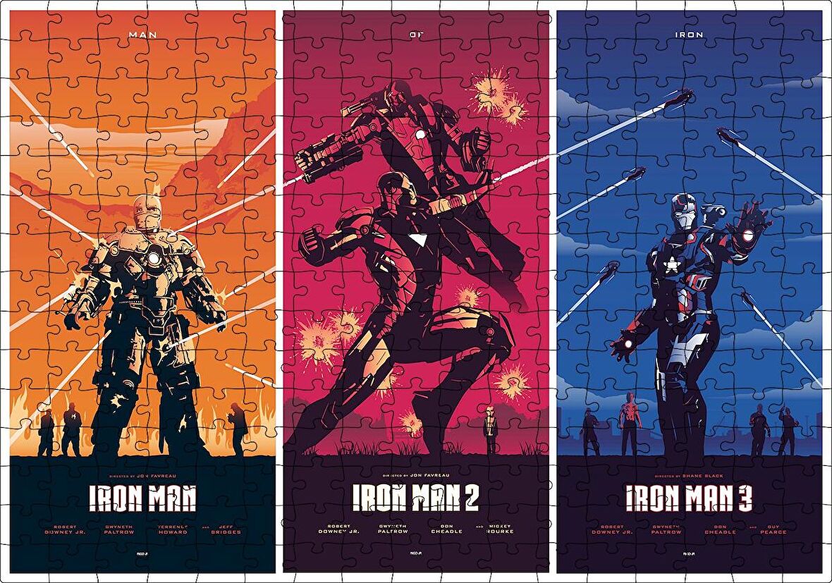Cakapuzzle Iron Man Üçlemesi Puzzle Yapboz MDF Ahşap