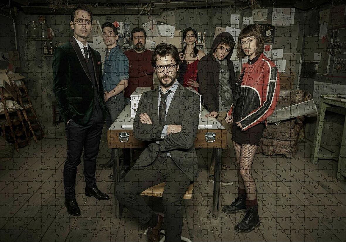 Cakapuzzle La Casa De Papel Başlangıç Kadrosu Puzzle Yapboz MDF Ahşap