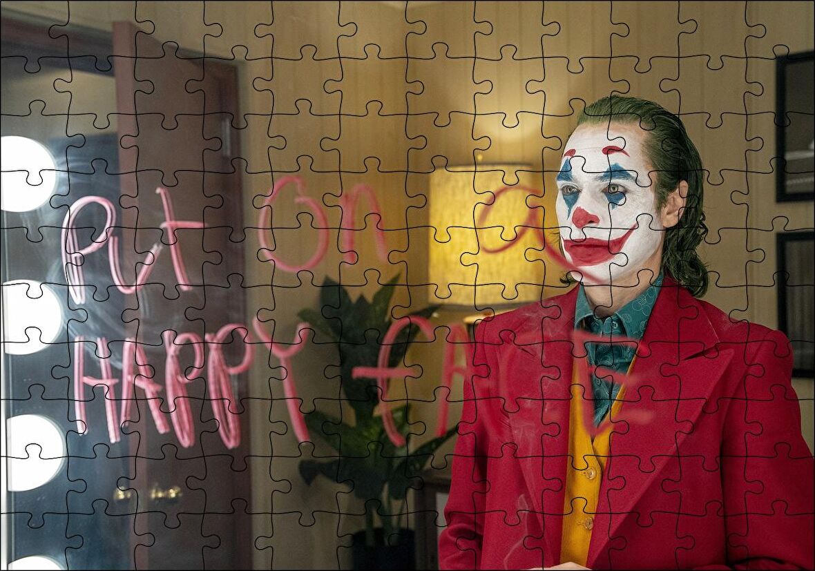 Cakapuzzle Mutlu Bir Yüz Takın Ayna Yazısı Joker Puzzle Yapboz MDF Ahşap