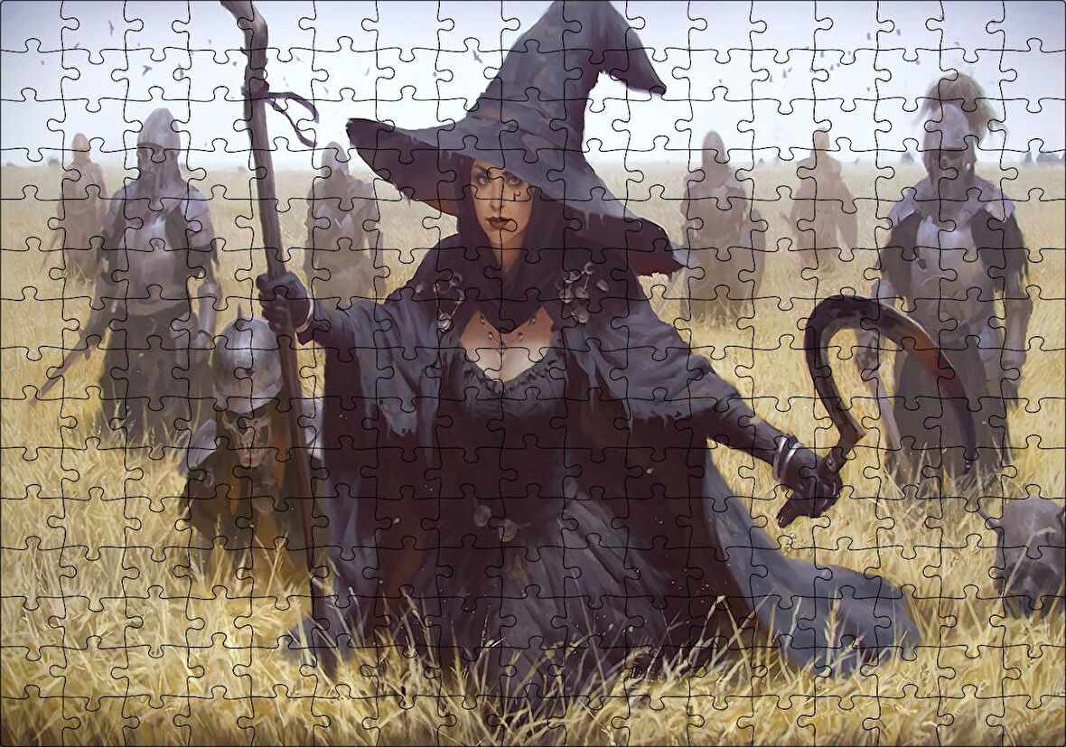 Cakapuzzle Başaklar Arasında Cadı ve Ölü Şövalyeler Puzzle Yapboz MDF Ahşap