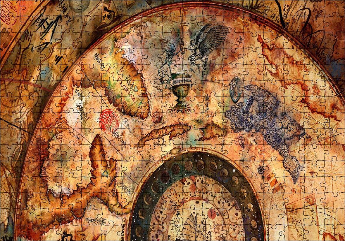 Cakapuzzle Eski Orta Amerika Haritası Puzzle Yapboz MDF Ahşap