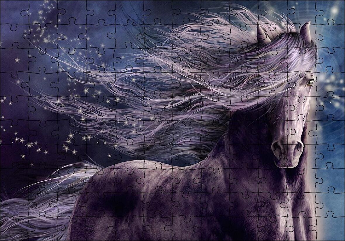 Cakapuzzle Kahverengi Muhteşem Aygır ve Yelesi Puzzle Yapboz MDF Ahşap