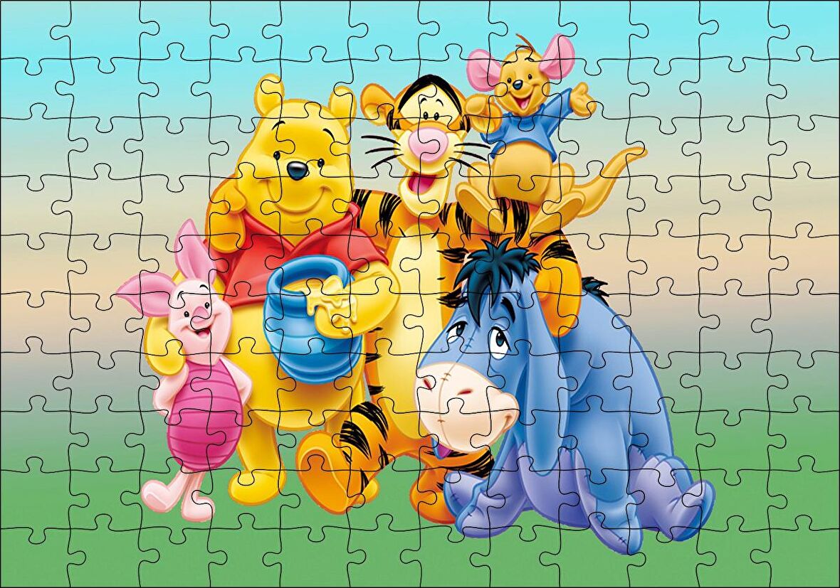 Cakapuzzle Winnie The Pooh Tüm Karakterler Puzzle Yapboz MDF Ahşap