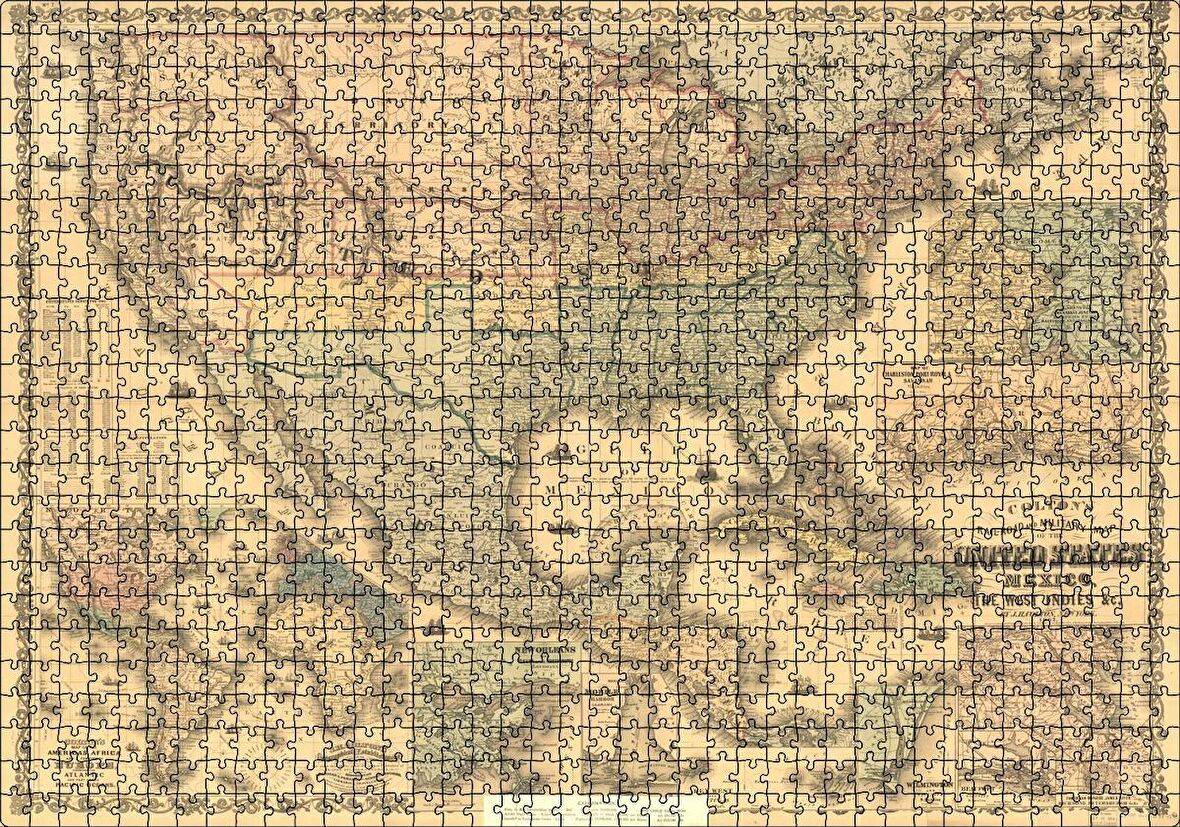 Cakapuzzle Amerika Birleşik Devletleri Haritası 1862 Puzzle Yapboz MDF Ahşap