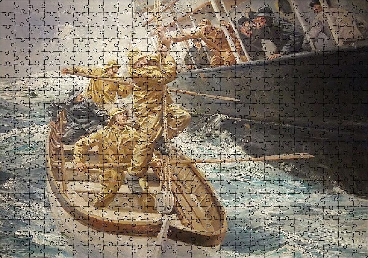Cakapuzzle Batan Gemi ve Filikada Görevliler Puzzle Yapboz MDF Ahşap