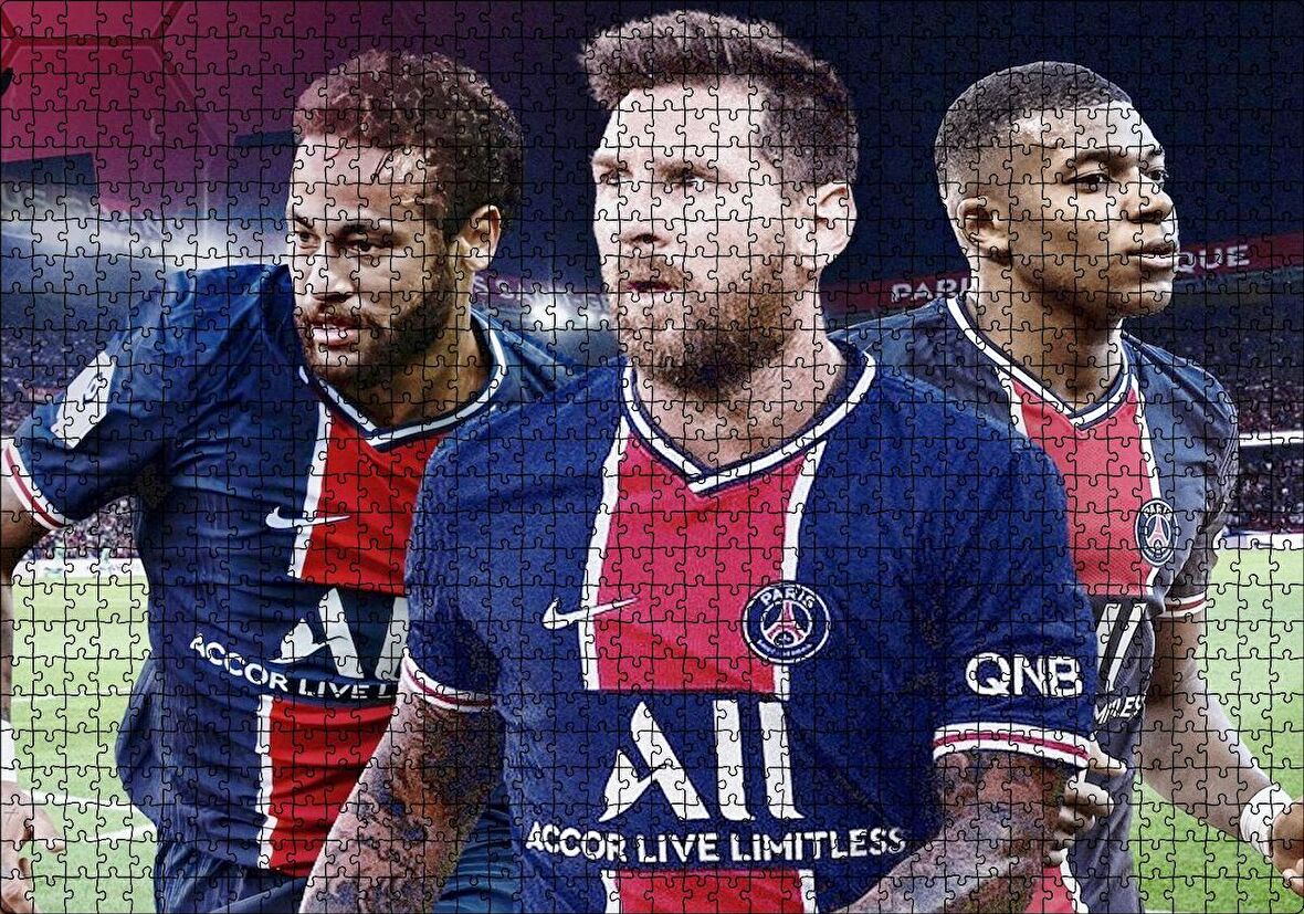Cakapuzzle Messi Neymar Mbappe Artık  Bi Arada Puzzle Yapboz MDF Ahşap