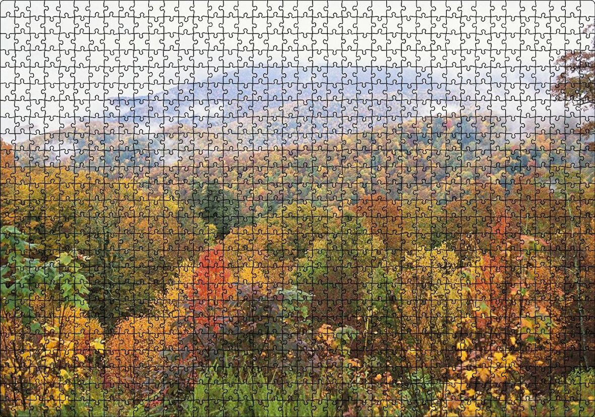 Cakapuzzle Appalachian Dağlarında Sonbahar Renkleri Puzzle Yapboz MDF Ahşap