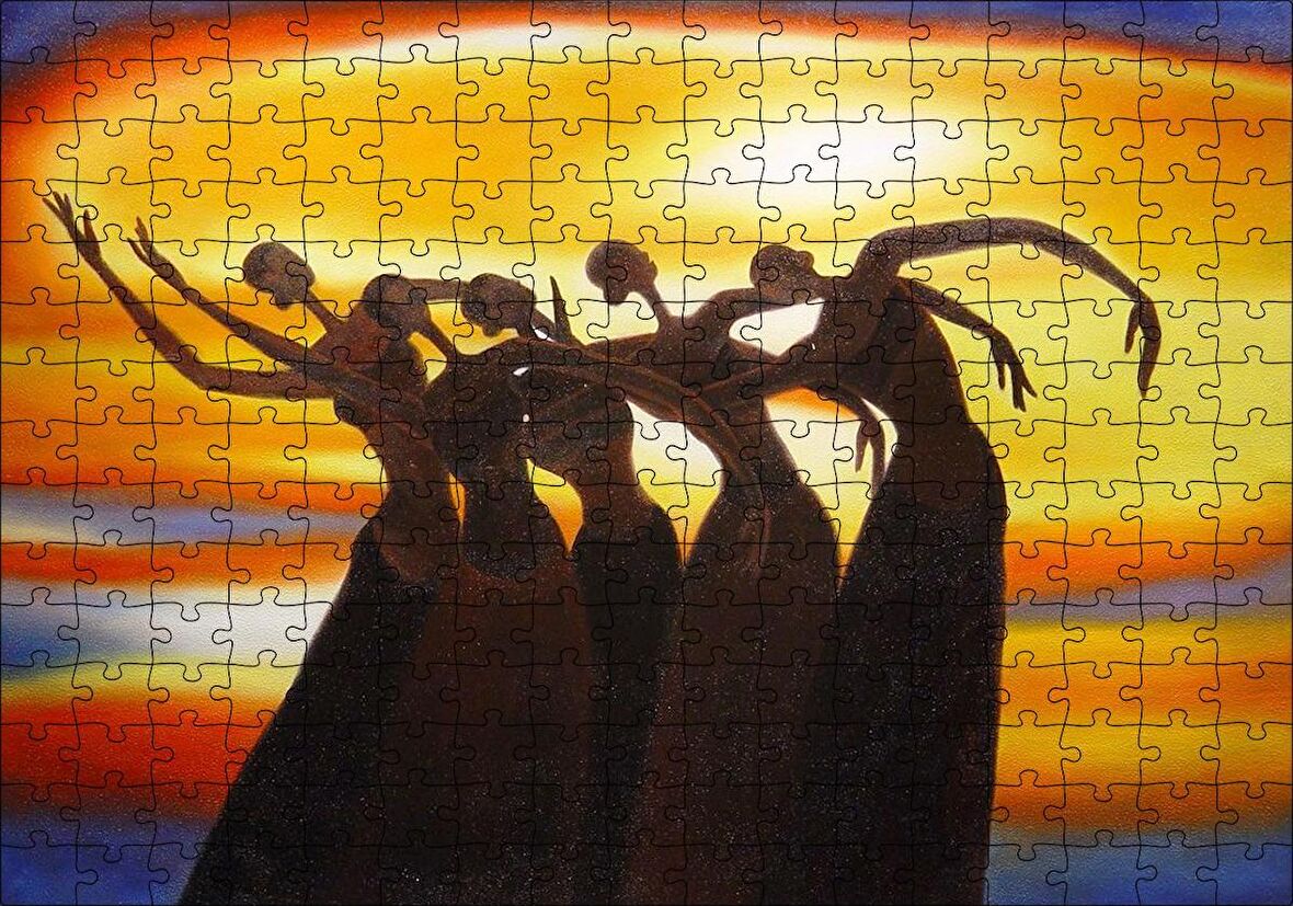 Cakapuzzle Dans Eden Afrikalı Kadınlar Puzzle Yapboz MDF Ahşap
