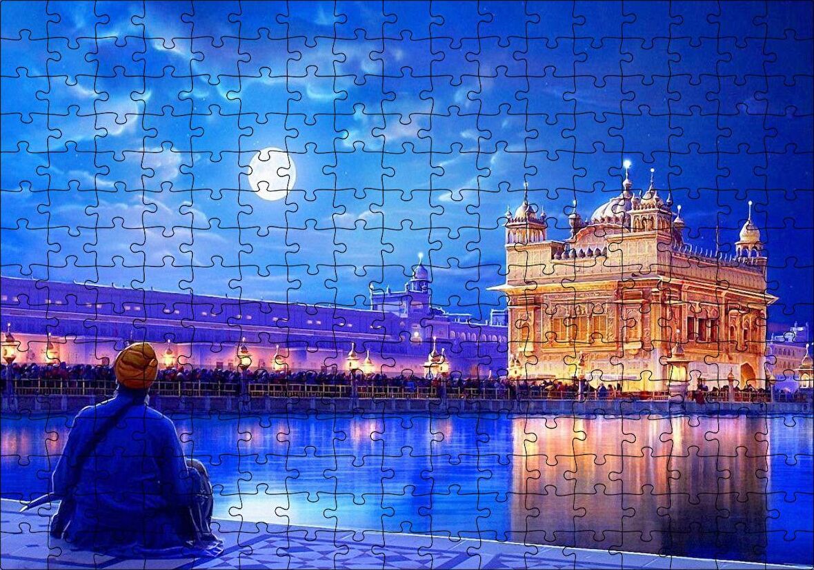 Cakapuzzle Dolunayda Hindistan'dan Bir Kare Puzzle Yapboz MDF Ahşap