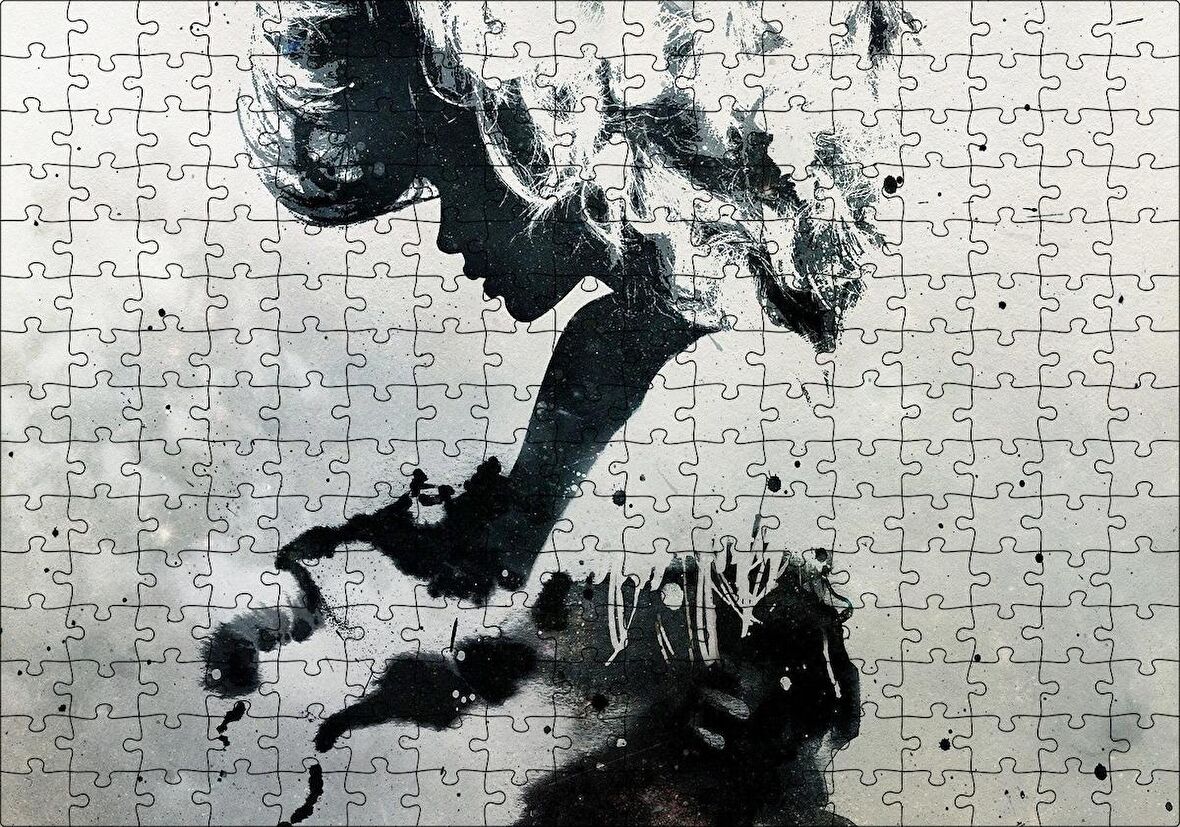 Cakapuzzle Kadın Temalı Duvar Püskürtme Boyama Puzzle Yapboz MDF Ahşap