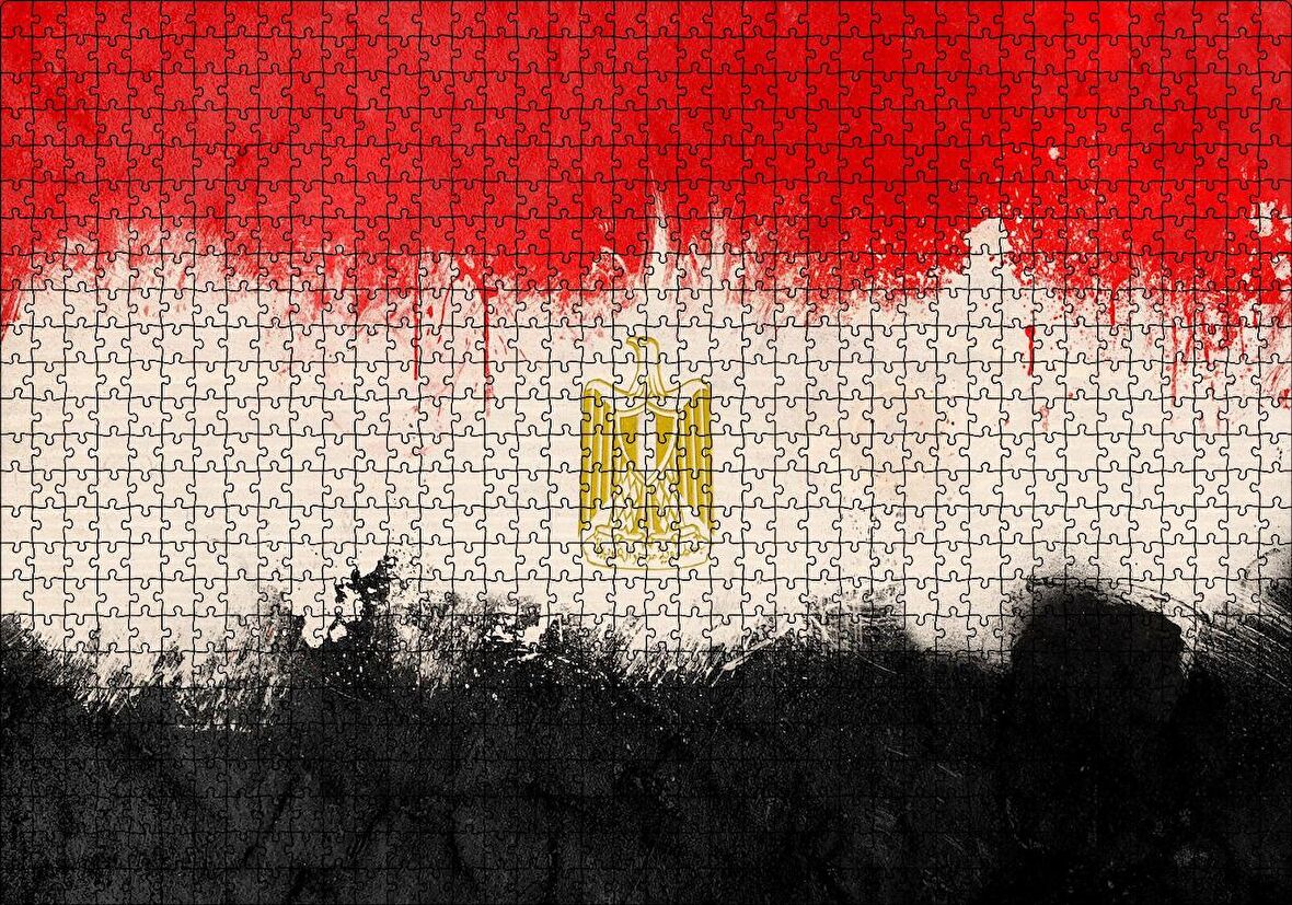 Cakapuzzle Mısır Bayrağı Yağlıboya Modifiye Versiyon Puzzle Yapboz MDF Ahşap