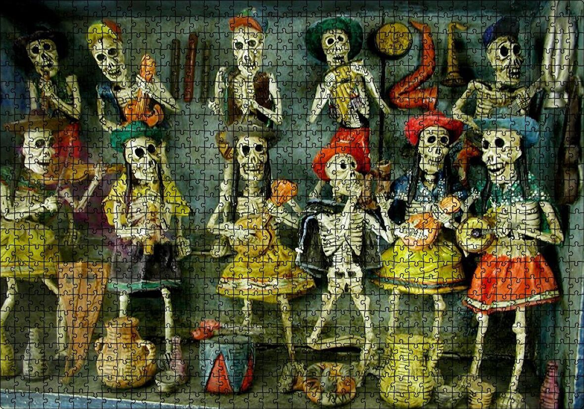 Cakapuzzle İskeletler Müzik Gurubu Puzzle Yapboz MDF Ahşap