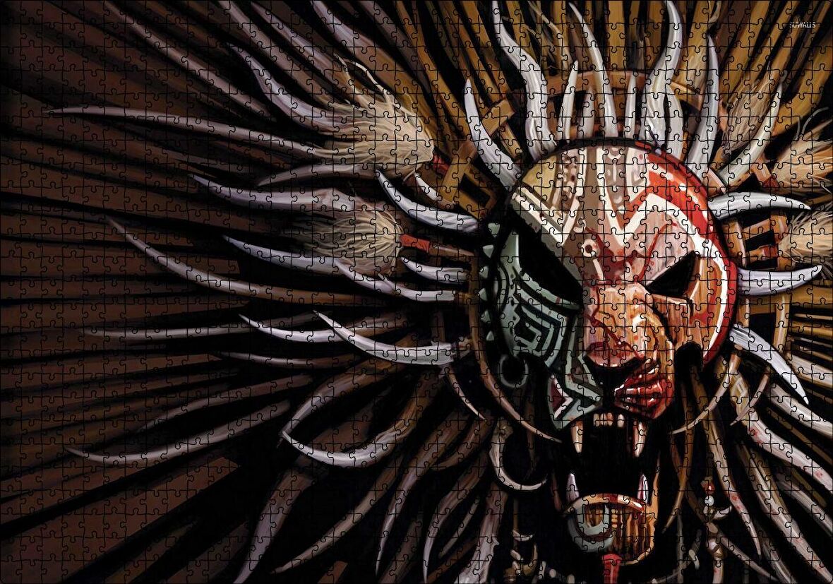 Cakapuzzle Tribal Aslan Kafası Maske Puzzle Yapboz MDF Ahşap