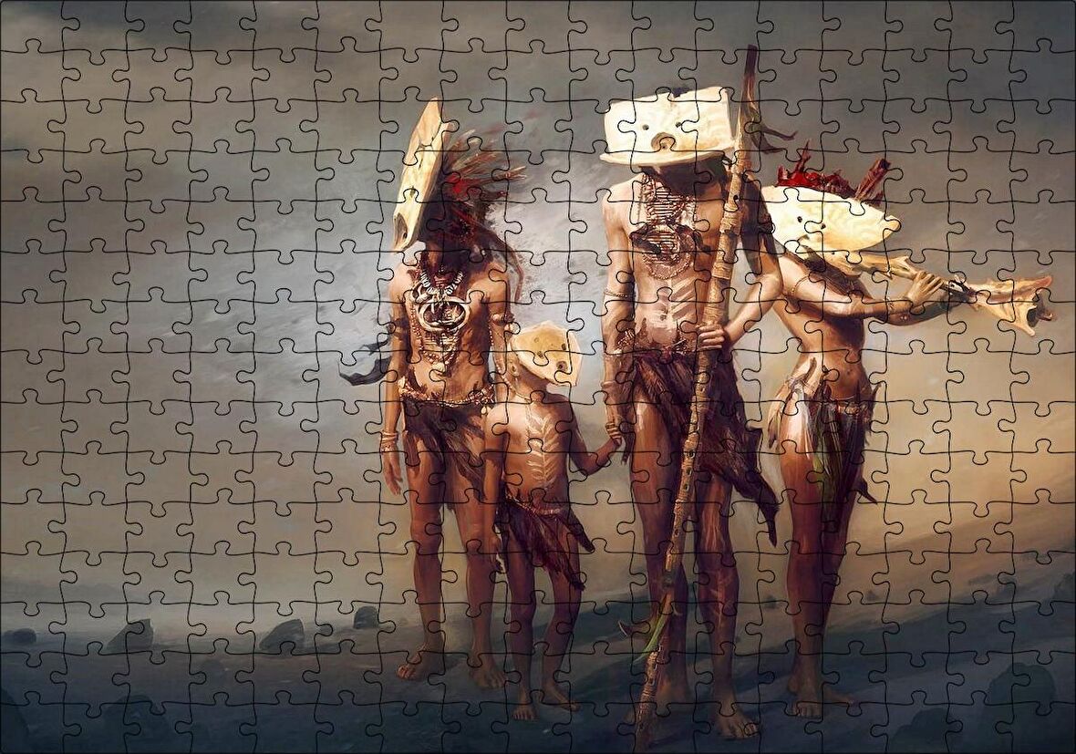 Cakapuzzle Yerli Savaşçı Ailesi Silahlarıyla Puzzle Yapboz MDF Ahşap