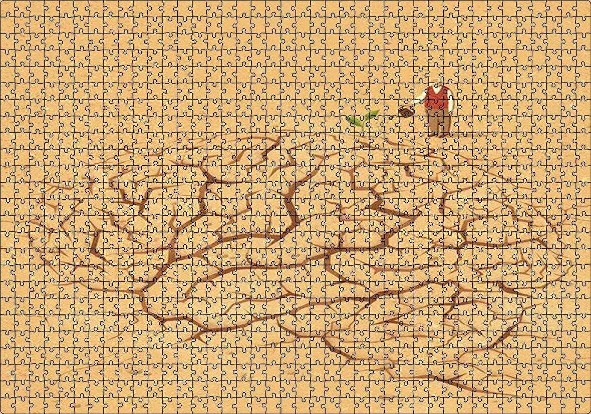 Cakapuzzle Beyne Bir Düşünce Ekmek ve Yeşertmek Puzzle Yapboz MDF Ahşap