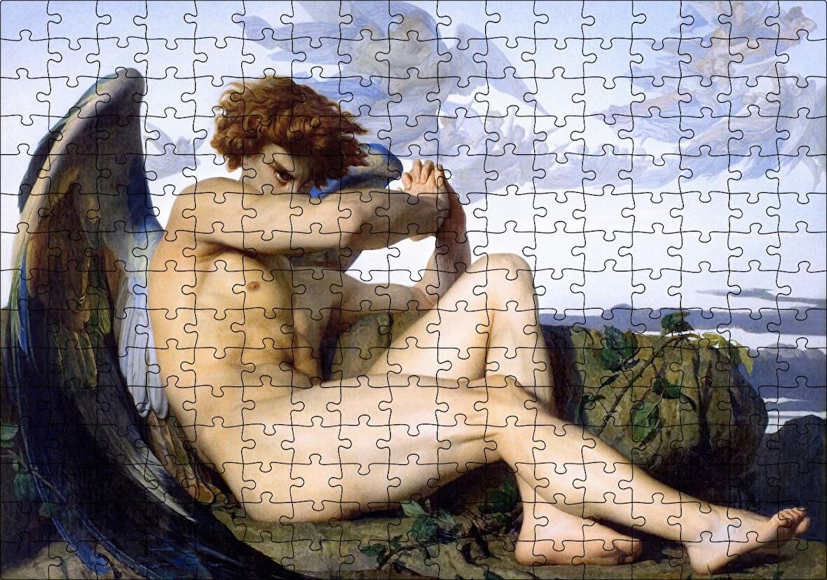 Cakapuzzle Gökten Düşmüş Melek Alexandre Cabanel Sanat Görseli Puzzle Yapboz MDF Ahşap