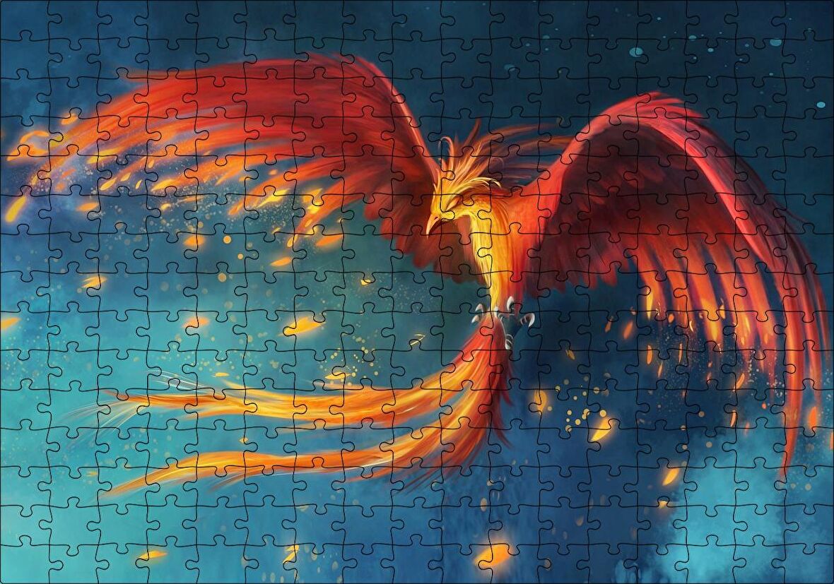 Cakapuzzle Kırmızı Anka Kuşu Puzzle Yapboz MDF Ahşap