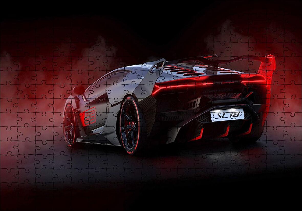 Cakapuzzle Lamborghini SCK Arkadan Görünüş Puzzle Yapboz MDF Ahşap