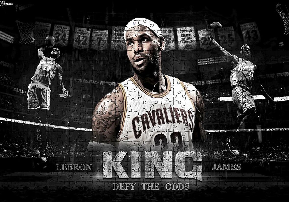 Cakapuzzle Lebron James Cleveland Cavaliers Kral Puzzle Yapboz MDF Ahşap