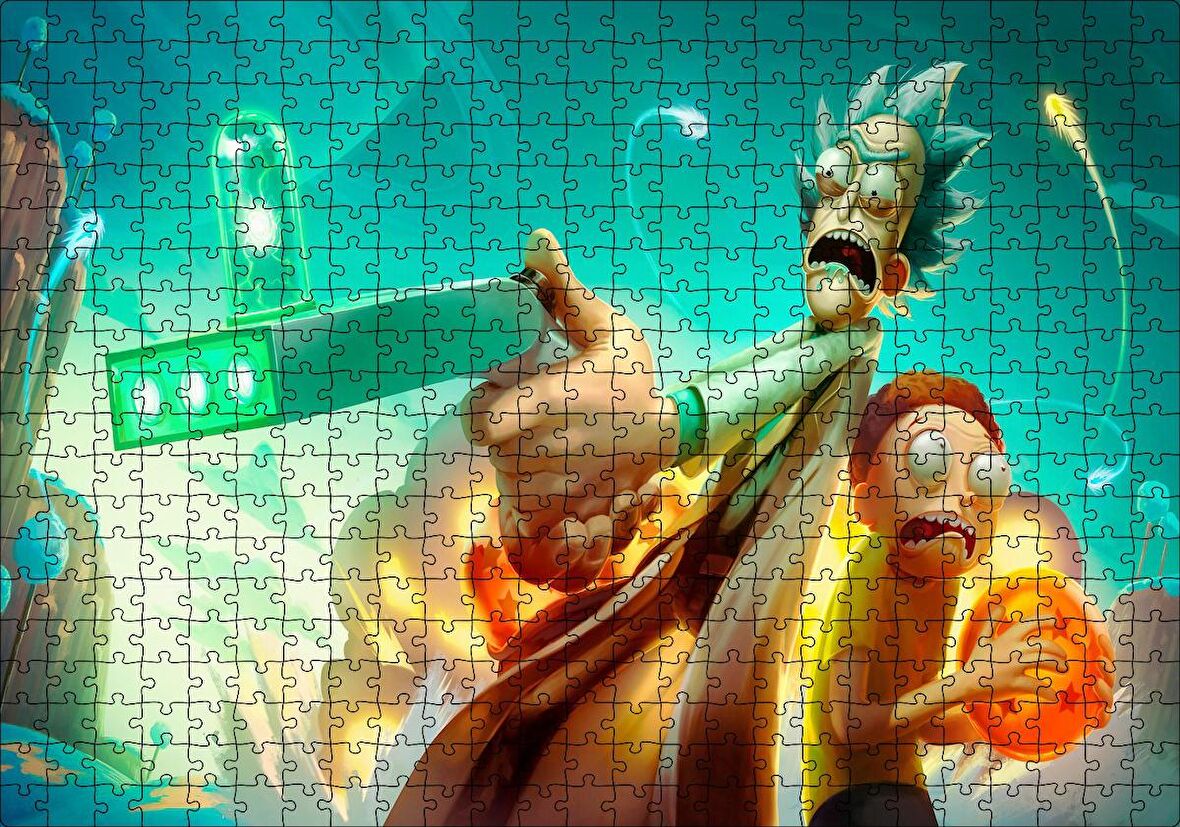 Cakapuzzle Rick ve Morty Dragon Ball Puzzle Yapboz MDF Ahşap