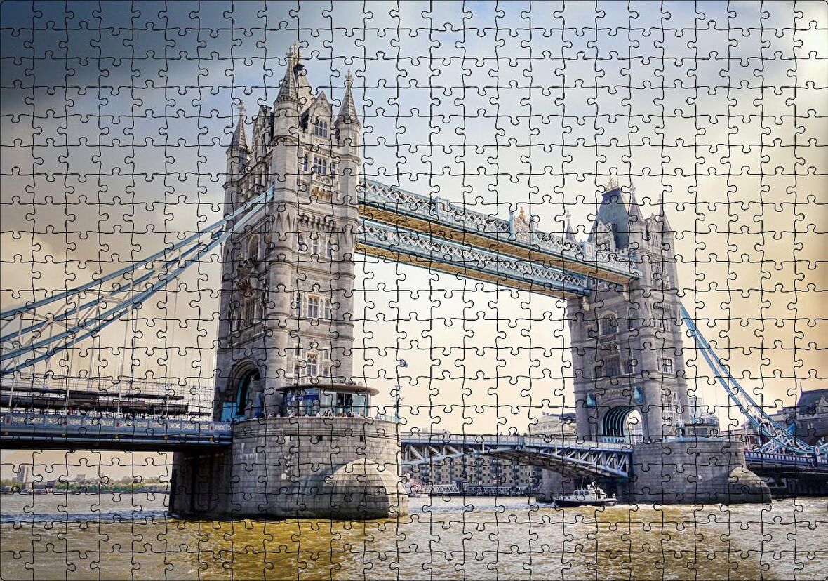 Cakapuzzle Londra Tower Bridge Köprüsü Puzzle Yapboz MDF Ahşap