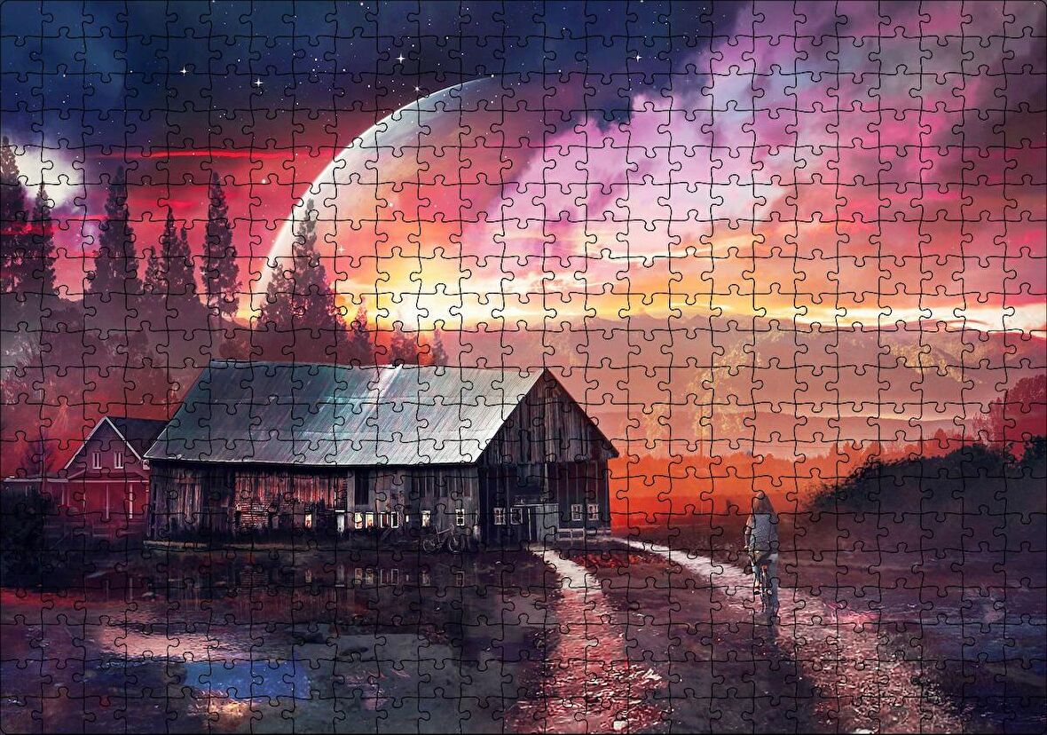 Cakapuzzle Uzak Bir Gezegendeki Ev Puzzle Yapboz MDF Ahşap
