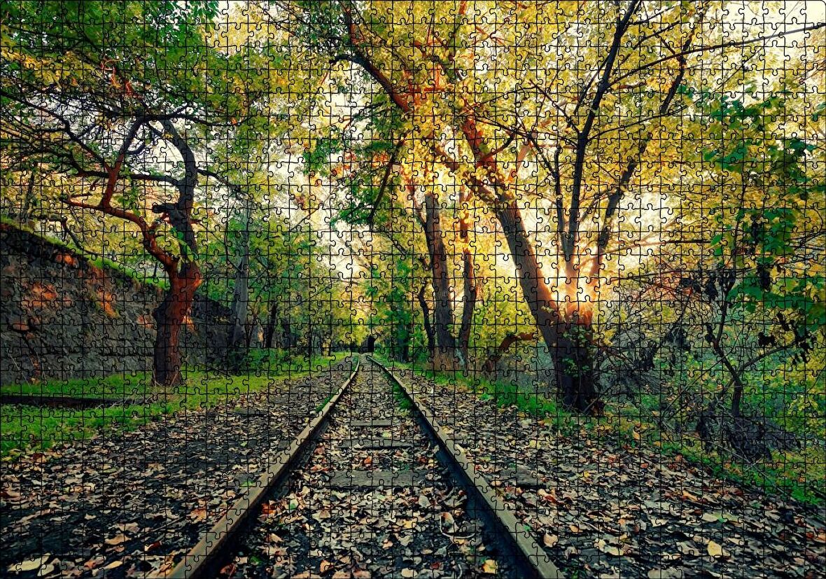 Cakapuzzle Ermenistan Erivan Orman İçi Demiryolu Puzzle Yapboz MDF Ahşap
