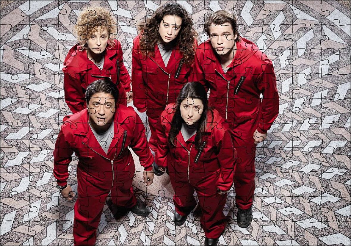 Cakapuzzle La Casa De Papel Rehineler Yukarıdan Görünüş Puzzle Yapboz MDF Ahşap
