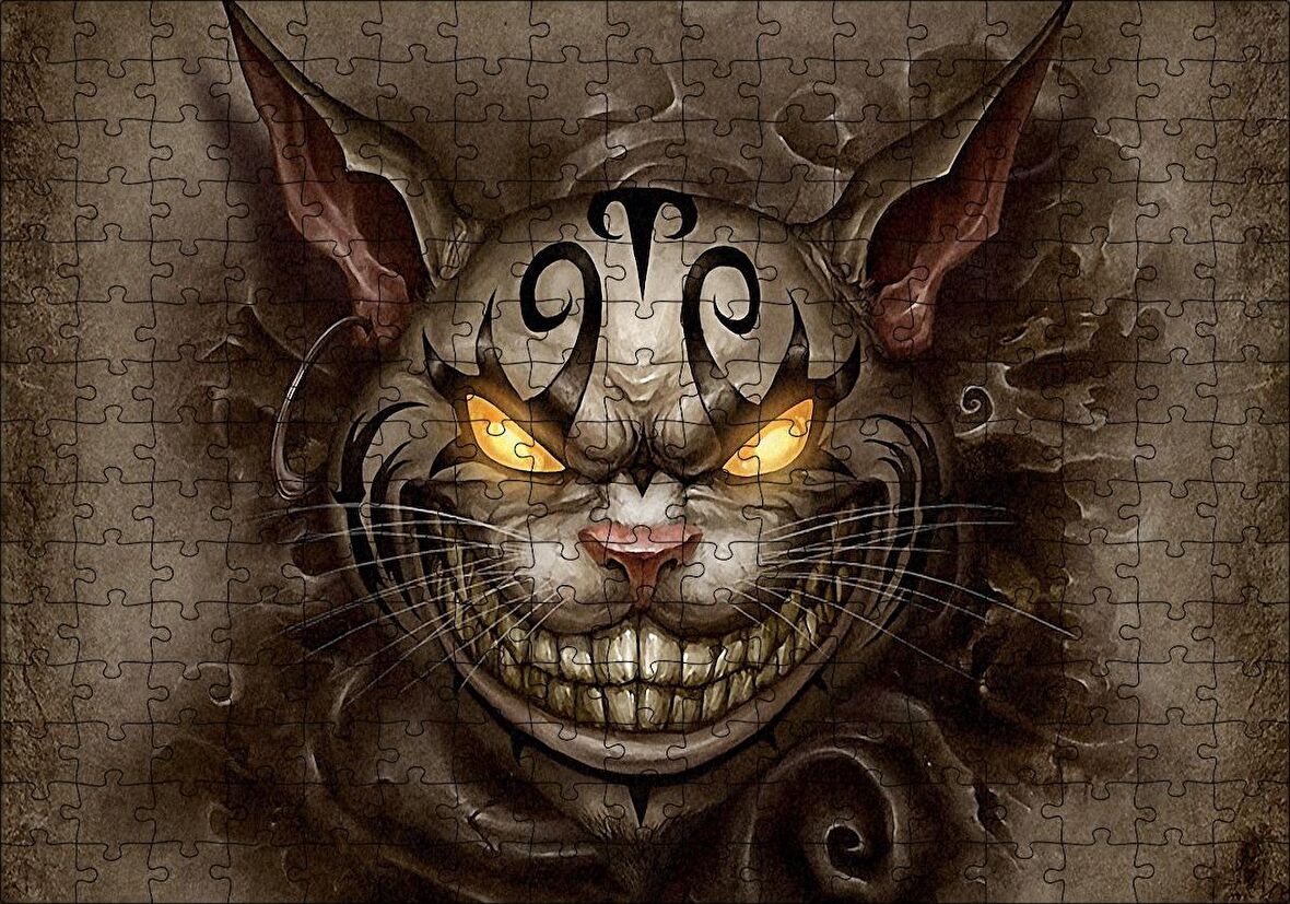 Cakapuzzle Amerikan Mcgee Cheshire Kedisi Görseli Puzzle Yapboz MDF Ahşap