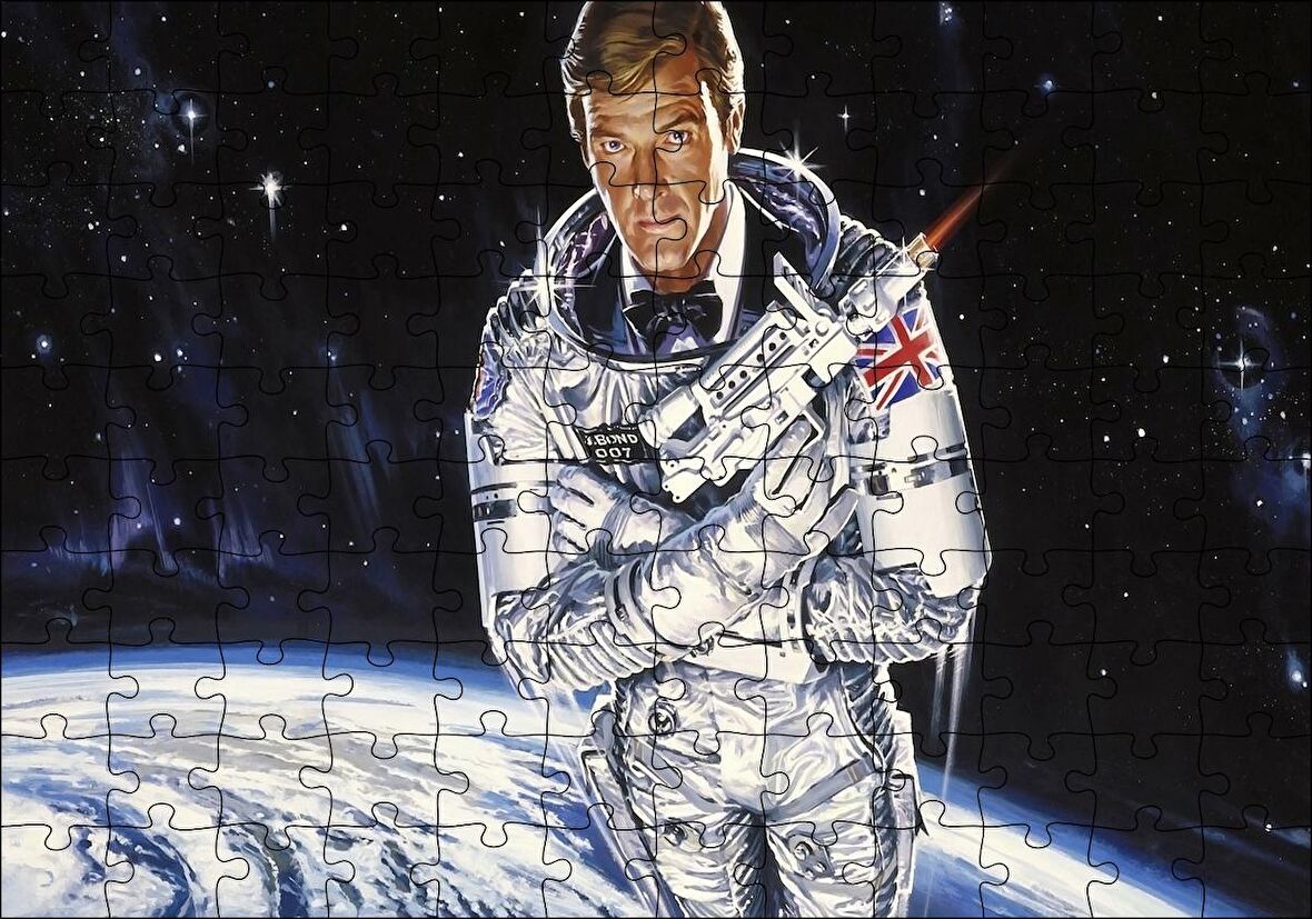 Cakapuzzle Astronot James Bond Puzzle Yapboz MDF Ahşap