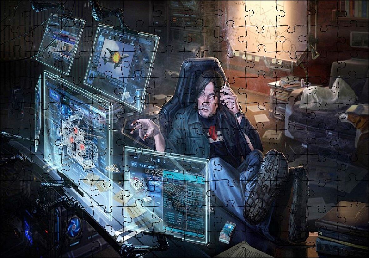 Cakapuzzle Bilim Kurgu Fütüristik Bilgisayar Görseli Puzzle Yapboz MDF Ahşap