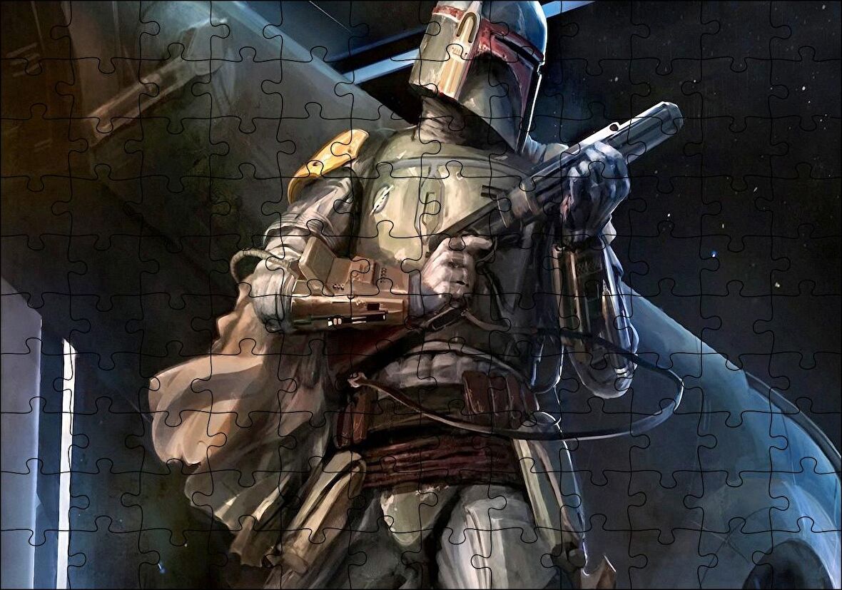 Cakapuzzle Boba Fett Uzay Yıldız Savaşları Ödül Avcısı Puzzle Yapboz MDF Ahşap