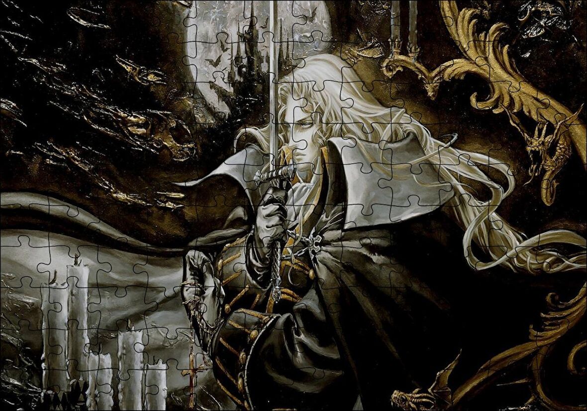 Cakapuzzle Castlevania Games Mumlar Savaşçı Görseli Puzzle Yapboz MDF Ahşap