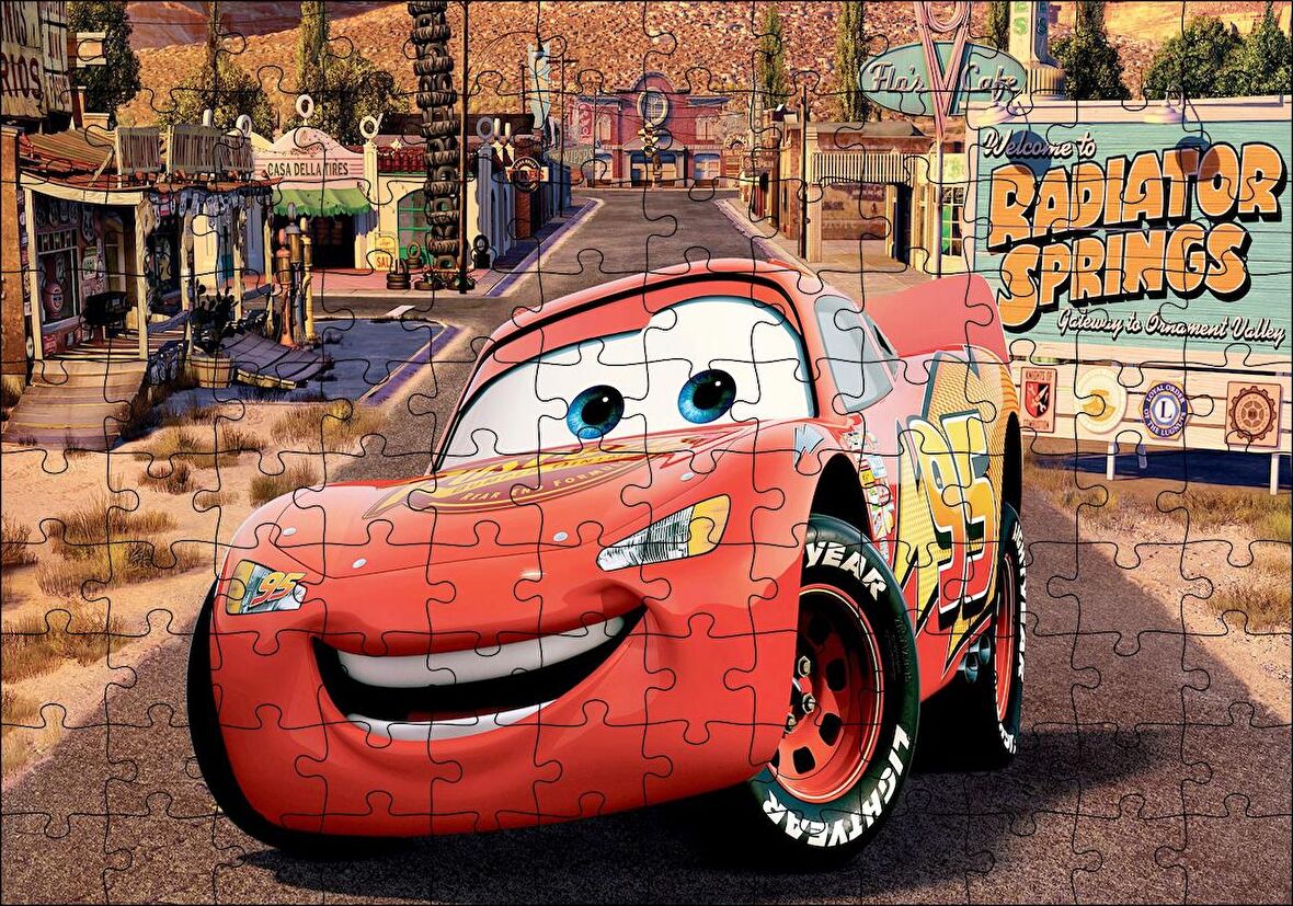 Cakapuzzle Disney Şimşek McQueen, mcQueen Arabalar Puzzle Yapboz MDF Ahşap