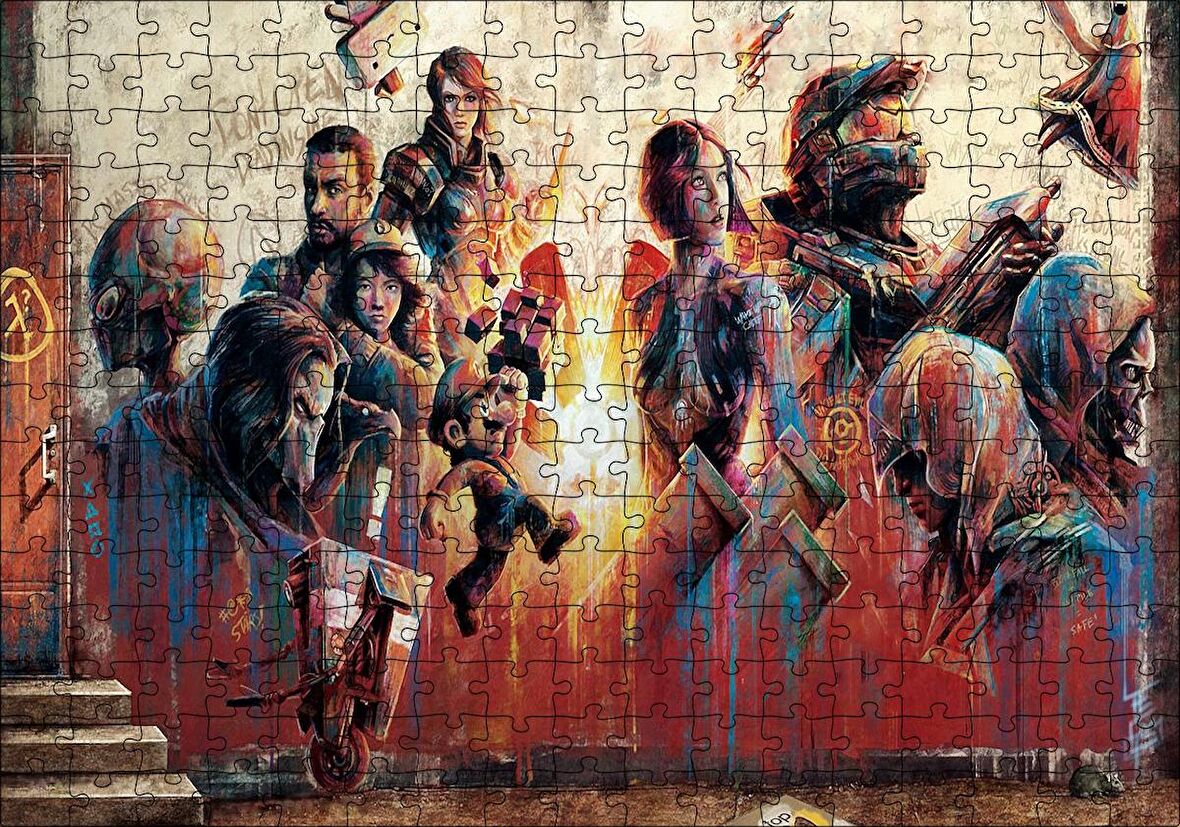 Cakapuzzle Duvardaki Karekterler Puzzle Yapboz MDF Ahşap