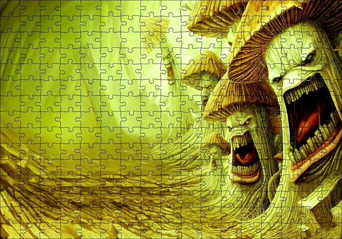 Cakapuzzle Enfekte Mantar Ve Mantar Ordusu Görseli Puzzle Yapboz MDF Ahşap