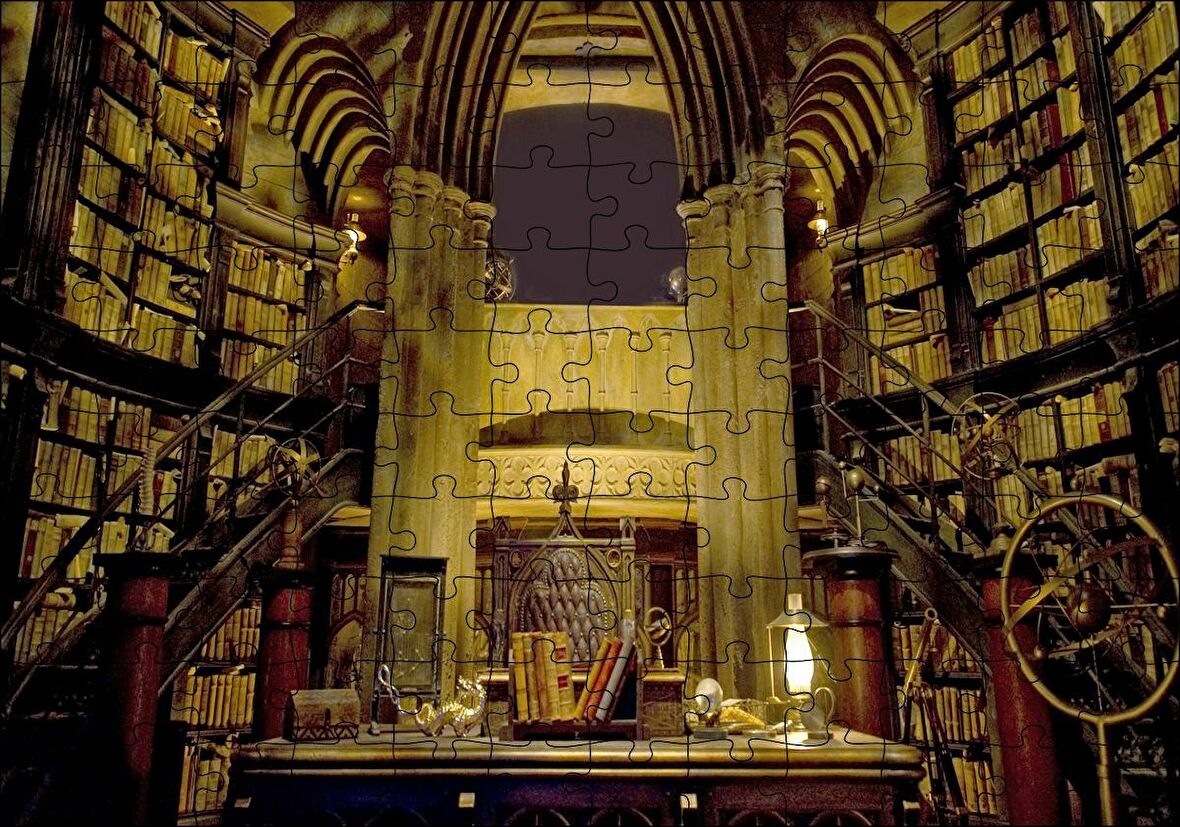 Cakapuzzle Harry Potter Kütüphane Gizli Çömlekçi Cadı Puzzle Yapboz MDF Ahşap
