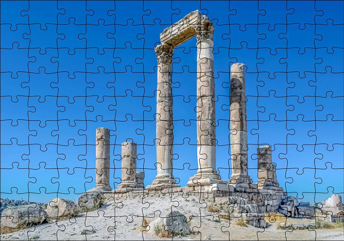 Cakapuzzle Herkül Tapınağı Kalıntıları Sütunlar Puzzle Yapboz MDF Ahşap