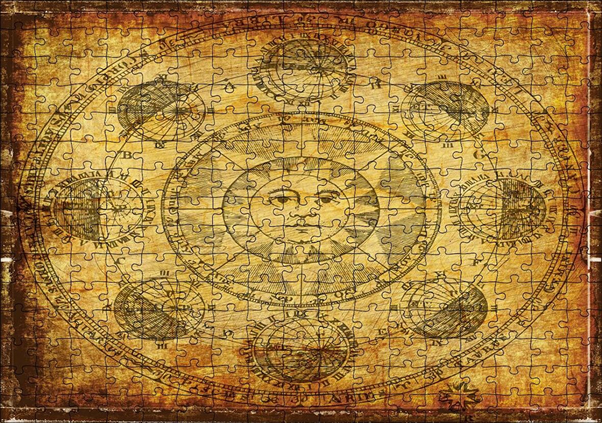 Cakapuzzle Horoscope Güneş Gezegenler Açılar Görseli Puzzle Yapboz MDF Ahşap