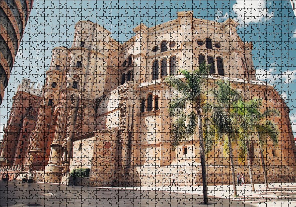 Cakapuzzle İspanya Muhteşem Katedral ve Gökyüzü Puzzle Yapboz MDF Ahşap