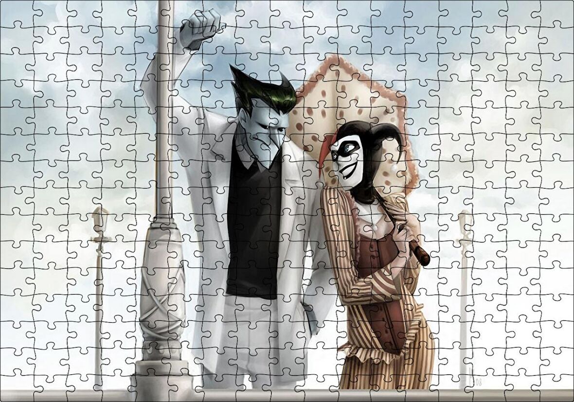 Cakapuzzle Joker Harley Quinn Aşkı Animasyon Görseli Puzzle Yapboz MDF Ahşap