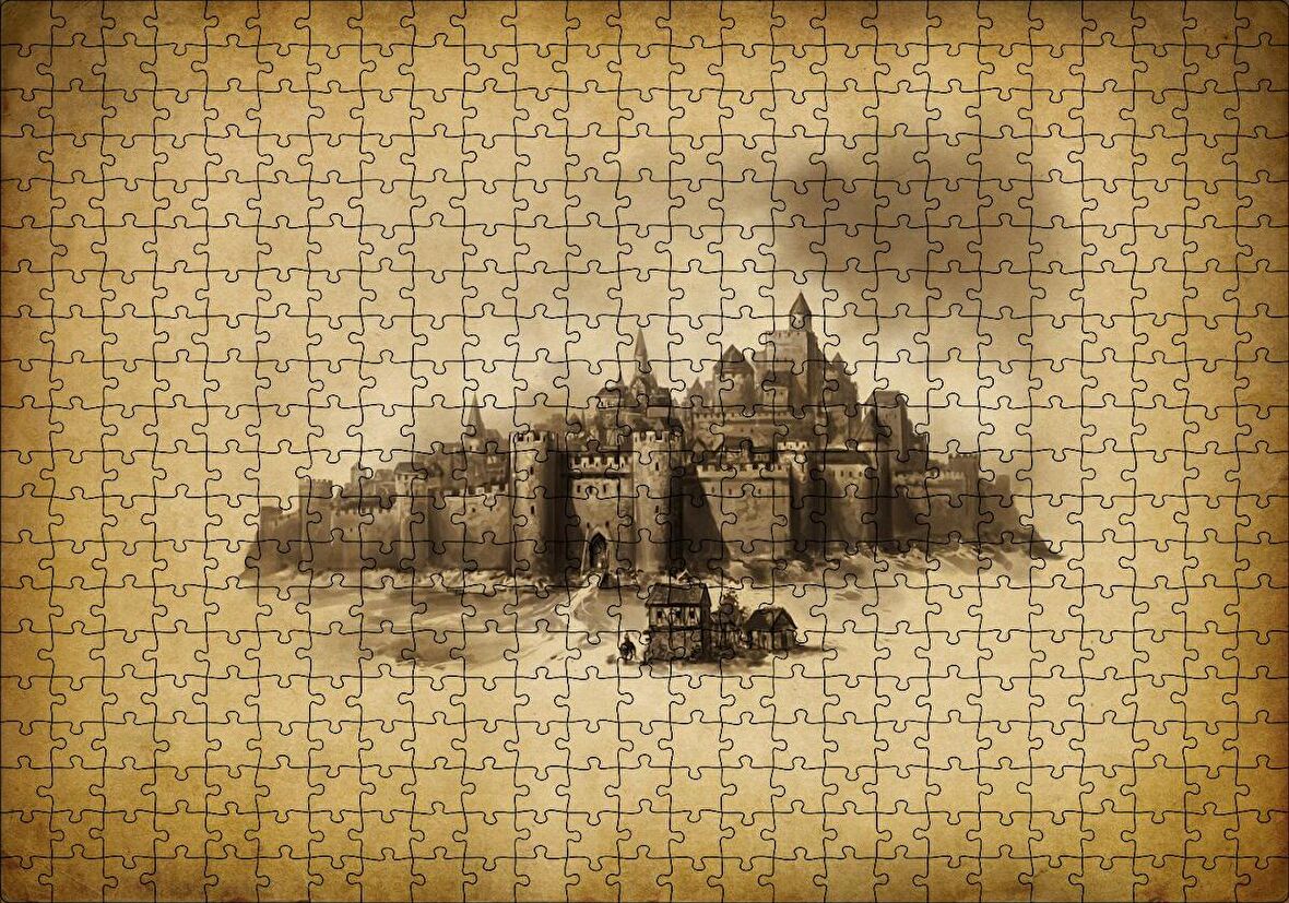 Cakapuzzle Kara Kalem Sanat Çalışması Görseli Puzzle Yapboz MDF Ahşap