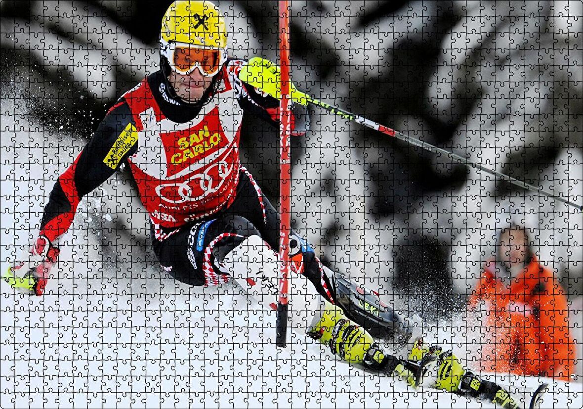 Cakapuzzle Marcel Hirscher Spor Kayak Puzzle Yapboz MDF Ahşap