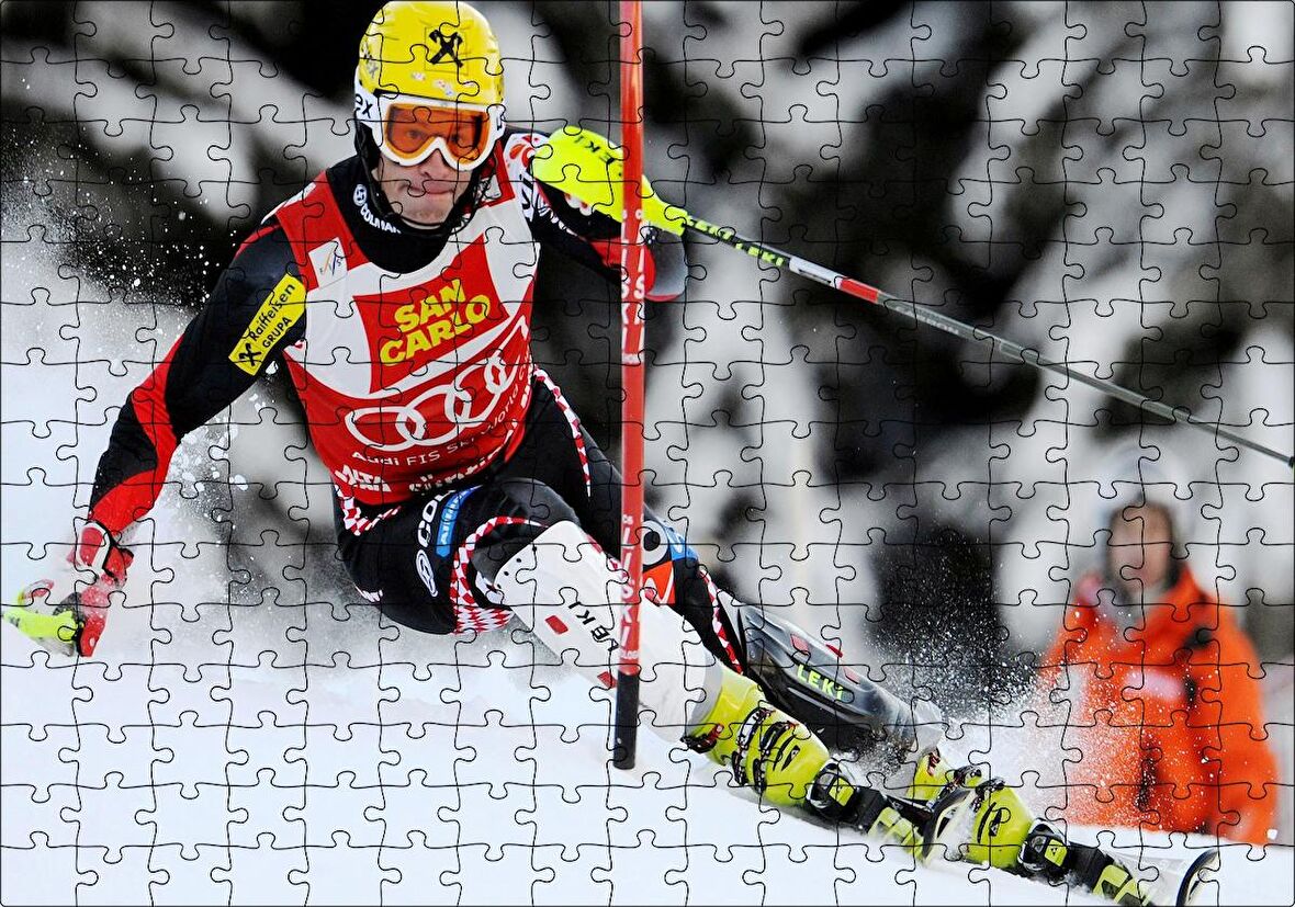 Cakapuzzle Marcel Hirscher Spor Kayak Puzzle Yapboz MDF Ahşap