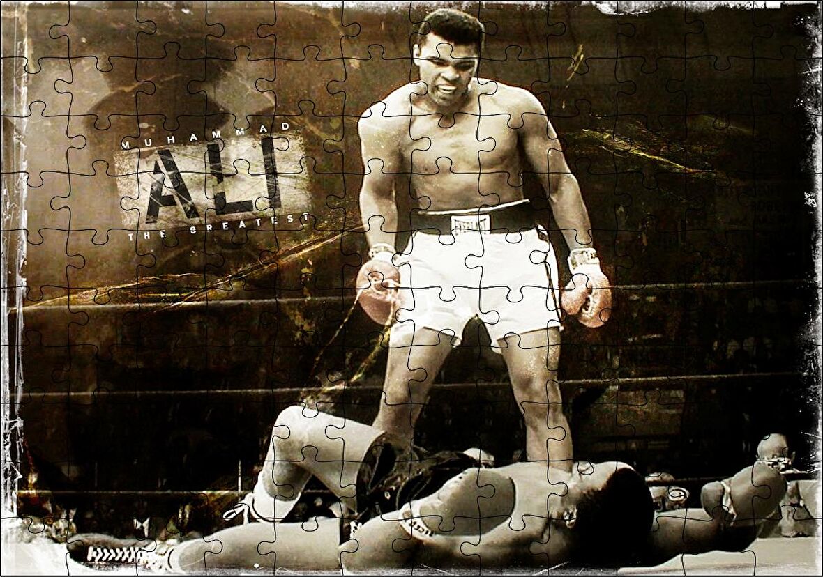Cakapuzzle Muhammed Ali Khaliah Nakavut Eskitilmiş Görsel Puzzle Yapboz MDF Ahşap