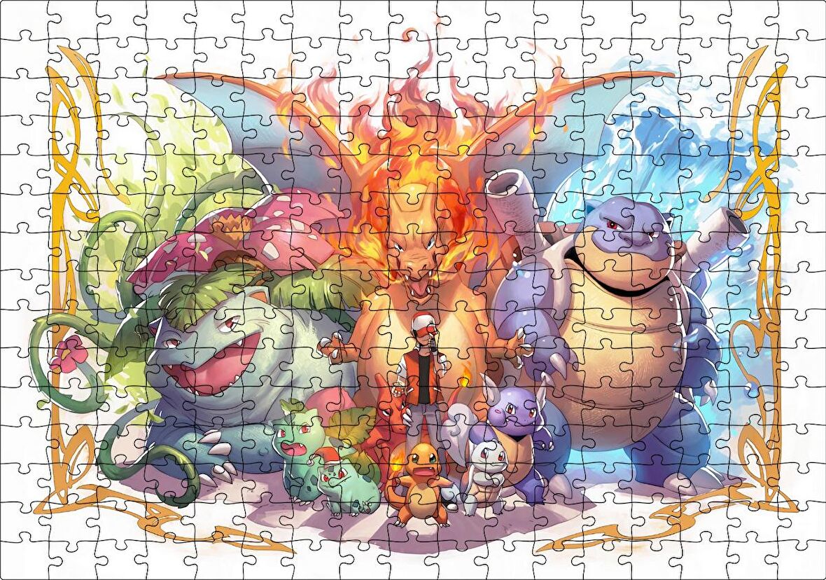 Cakapuzzle Pokemon Karekterler Puzzle Yapboz MDF Ahşap