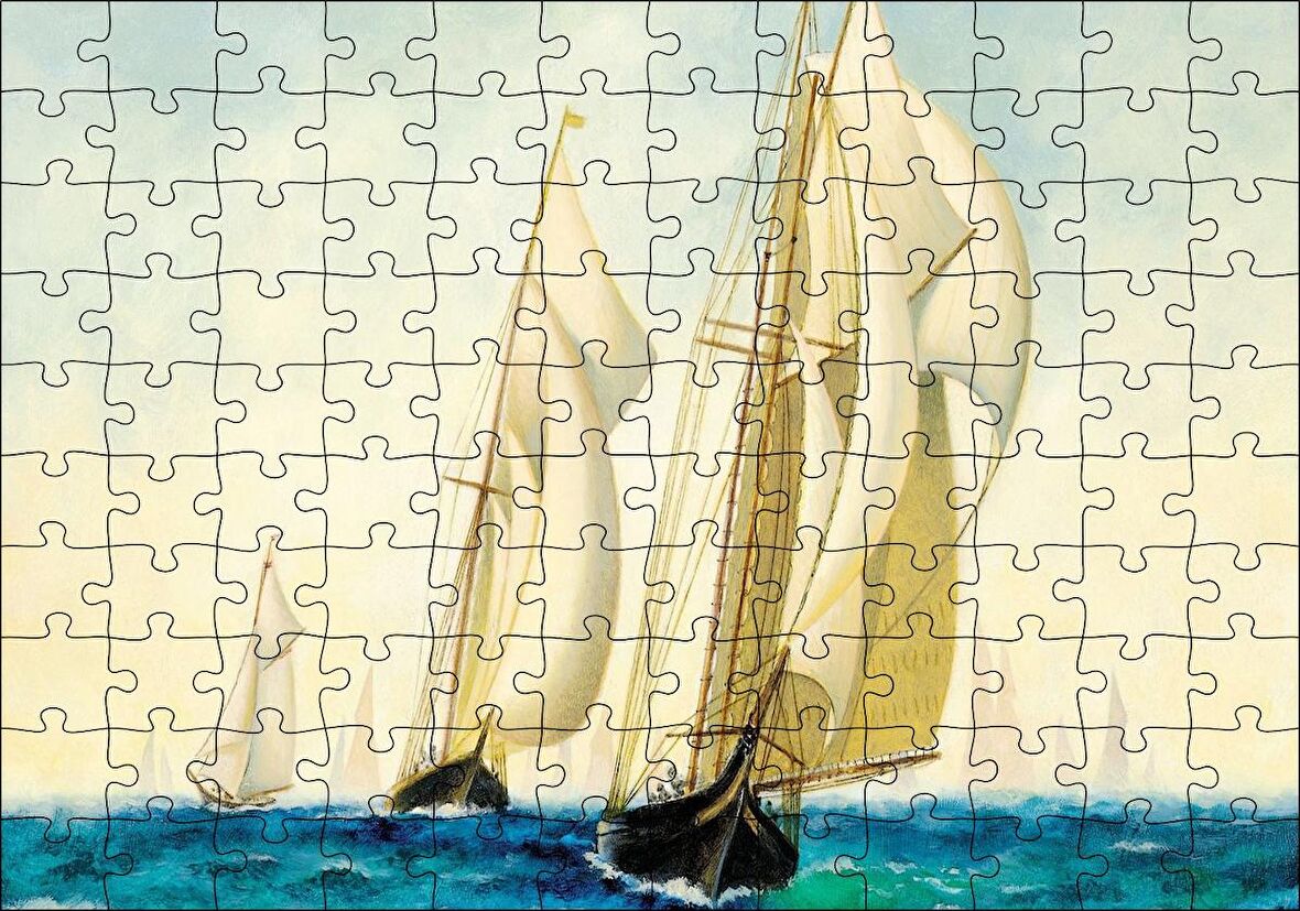 Cakapuzzle Sanat Eseri Yelkenli Gemi Boyama Duvar Kağıdı Puzzle Yapboz MDF Ahşap