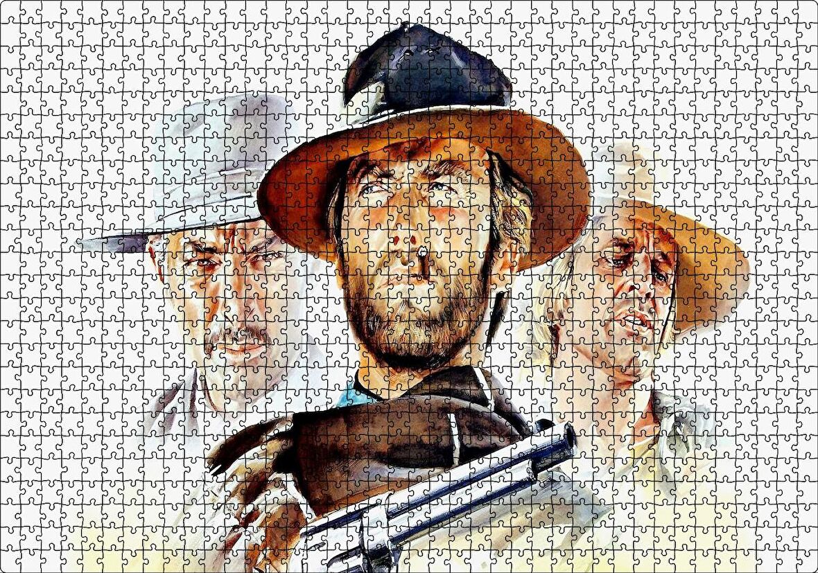 Cakapuzzle Sinema Afişi 1965 Adam Film Clint Eastwood Puzzle Yapboz MDF Ahşap